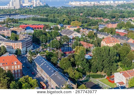 Aerial View Of Freetown Christiania In Copenhagen, Denmark