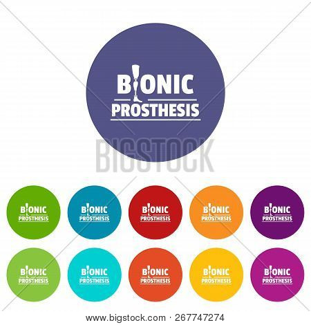 Bionic Prosthesis Icons Color Set Vector For Any Web Design On White Background