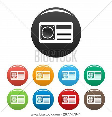 Conditioner Fan Icons Set 9 Color Isolated On White For Any Design