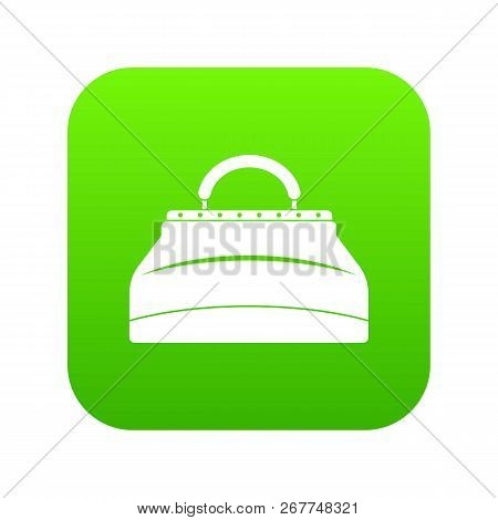 Carpetbag Icon Digital Green For Any Design Isolated On White Vector Illustration