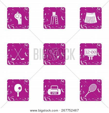 Rollick Icons Set. Grunge Set Of 9 Rollick Vector Icons For Web Isolated On White Background