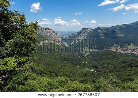 Amazing Landscape Of Balkan Mountains With Vratsata Pass,  Town Of Vratsa And Village Of Zgorigrad, 
