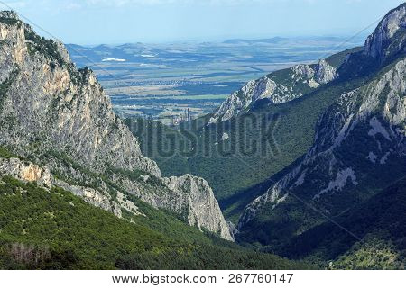 Amazing Landscape Of Balkan Mountains With Vratsata Pass,  Town Of Vratsa And Village Of Zgorigrad, 