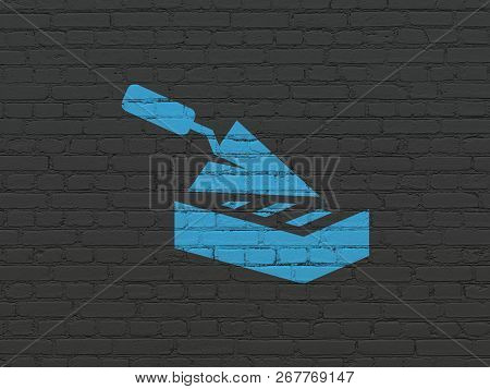 Building Construction Concept: Brick Wall On Wall Background