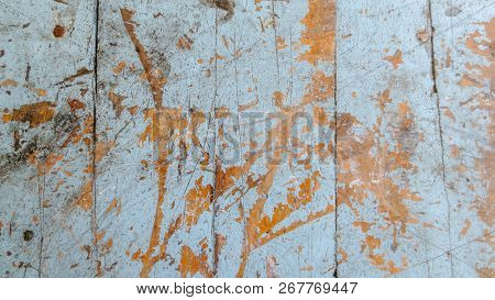 Wooden Old Grunge Skyblue Of Table At Thailand School, Old Table Background Texture
