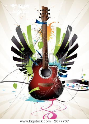 Vektor sechs Gitarrensaiten, Musikinstrument