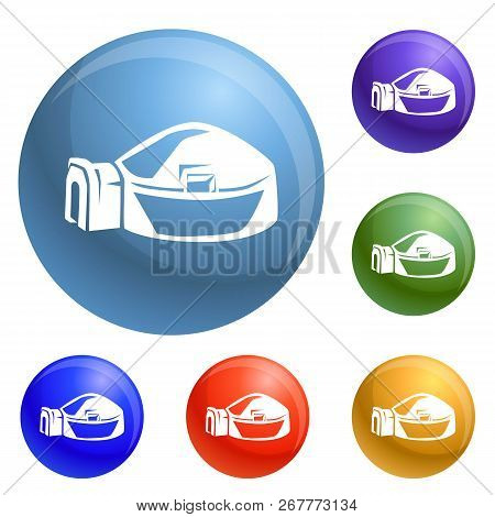 Big Igloo Icons Set Vector 6 Color Isolated On White Background