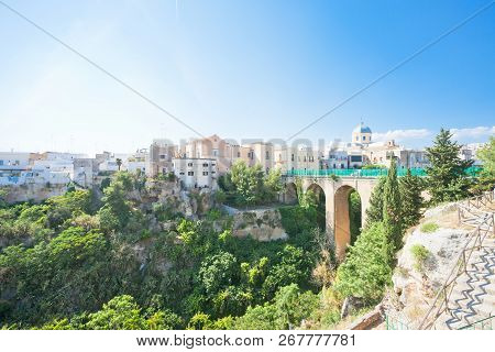 Massafra, Apulia, Italy - The Viaduct Road Leading To The Old Town Of Massafra