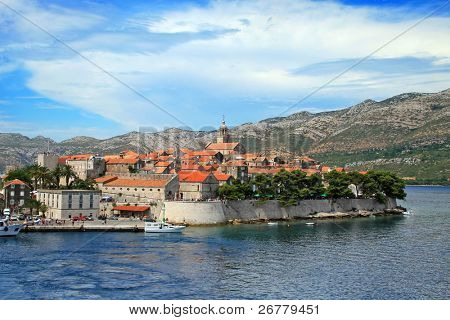 Cordula. Miasto małej wyspie w pobliżu Dubrovnik Chorwacja