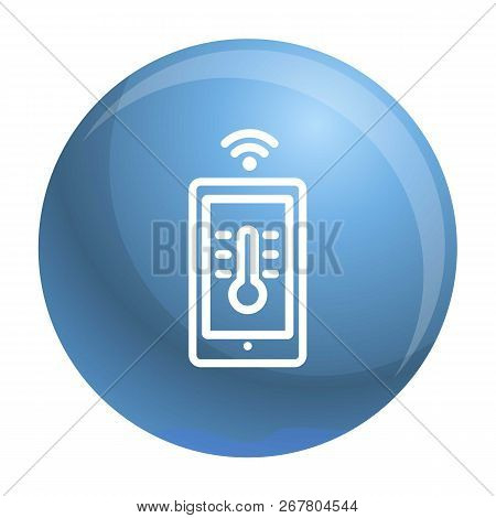 House Temperature Smart Control Icon. Outline House Temperature Smart Control Vector Icon For Web De