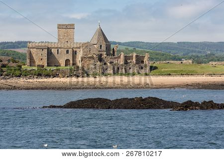 Abbey At Inchcolm Island In Scottish Firth Of Forth