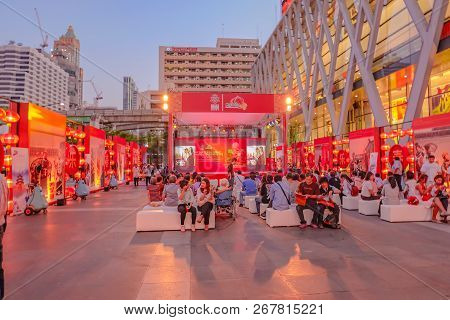 Bangkok/thailand - 14 February 2015:china Town In Bangkok Festival In Front Of Central World Departm