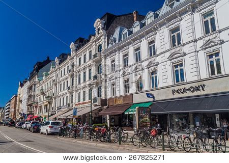 Malmo, Sweden - August 27, 2016: Old Buildings   At Gustav Adolfs Torg Square In Malmo, Sweden.