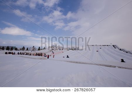 Tsudome Site Of Sapporo Snow Festival, In Sapporo, Japan - February 2018 : The 69th Sapporo Snow Fes