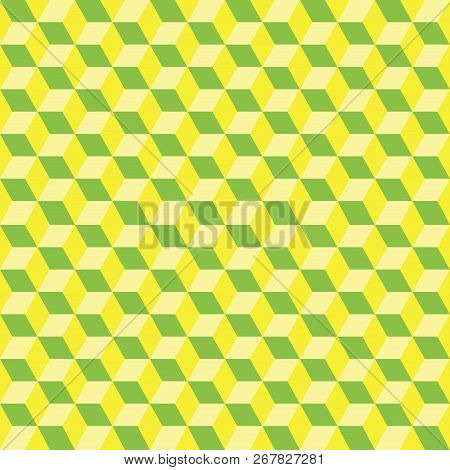 Seamless Pattern Of Colored Cubes. Endless Multicolored Cubic Background. Cube Pattern. Cube Vector.