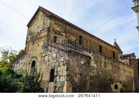 Tbilisi, Georgia - November 04, 2018: Anchiskhati Cathedral Facade  In Historical Part Of Tbilisi, G