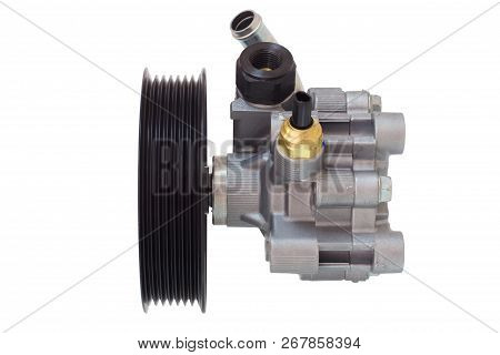 Power Steering Pump On A White Background Engine
