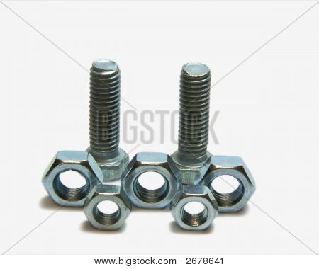 두 머리 볼트와 5 스크류 너트