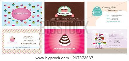 Bakery, Cake And Cupcake Business Card Set