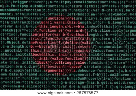 Bangladesh Flag  Is Depicted On The Screen With The Program Code. The Concept Of Modern Technology A