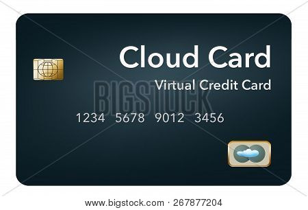 Virtual Credit Card Is Also Known As A Cloud Card Or Digital Credit Card. It Is Shown Isolated On Ba