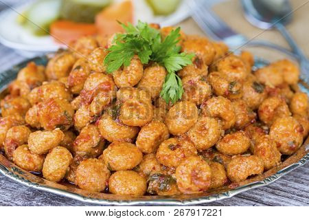 Traditional Delicious Turkish Foods; Bulgur Garlic Kofte (sarimsakli Kofte)