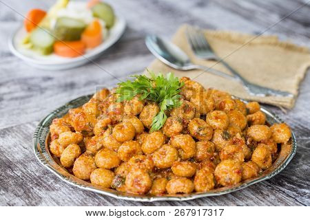 Traditional Delicious Turkish Foods; Bulgur Garlic Kofte (sarimsakli Kofte)