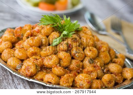 Traditional Delicious Turkish Foods; Bulgur Garlic Kofte (sarimsakli Kofte)