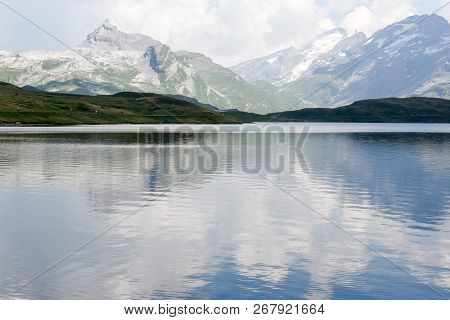 View At Tannensee In The Direction Of Mount Titlis On Switzerland