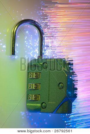 Codeschloss Hintergrund Faser Optik