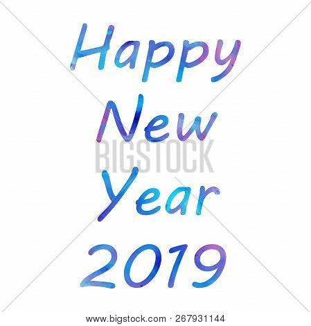 Bright Happy New Year Brush Lettering Text