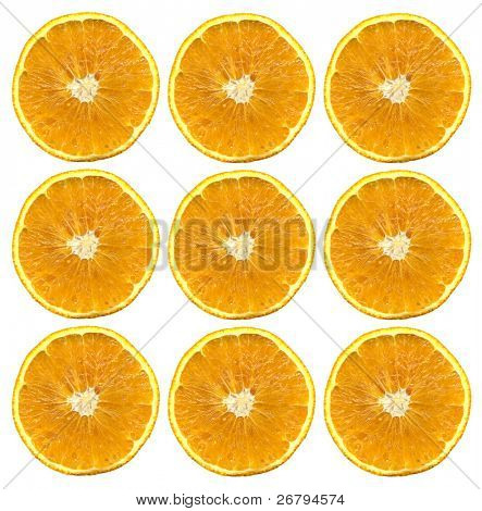 muutamia siivuja orange valkoisella pohjalla