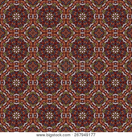 Bright Color Abstract Geometric Pattern, Vector Seamless