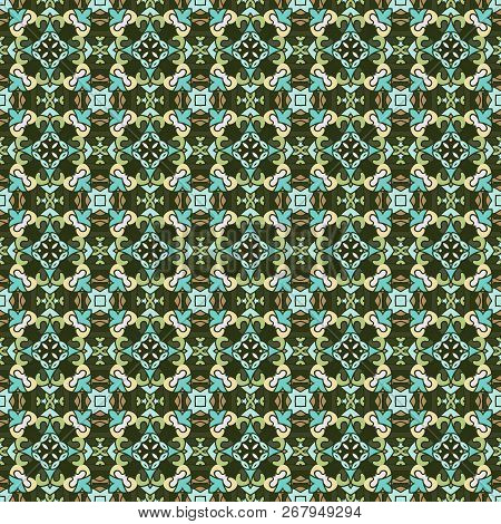 Bright Color Abstract Geometric Pattern, Vector Seamless