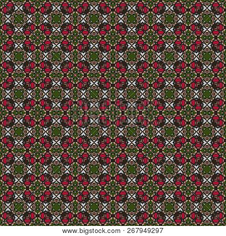Bright Color Abstract Geometric Pattern, Vector Seamless