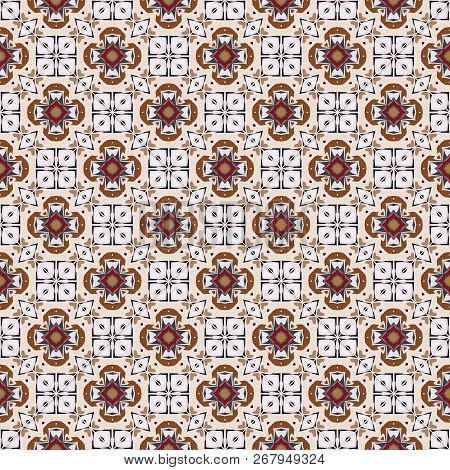 Bright Color Abstract Geometric Pattern, Vector Seamless