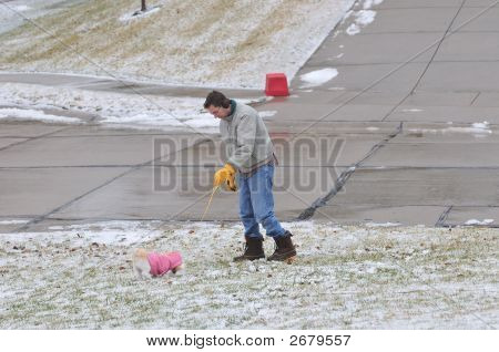 Passear o cão no inverno