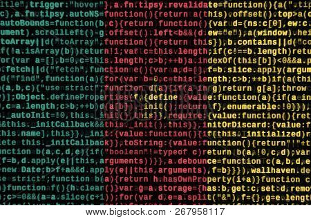 Cameroon Flag  Is Depicted On The Screen With The Program Code. The Concept Of Modern Technology And