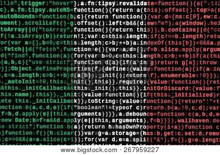 Italy Flag  Is Depicted On The Screen With The Program Code. The Concept Of Modern Technology And Si