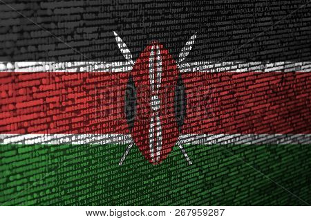 Kenya Flag  Is Depicted On The Screen With The Program Code. The Concept Of Modern Technology And Si