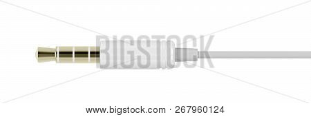 3.5mm Headphone Jack On A White Background, 3d Illustration