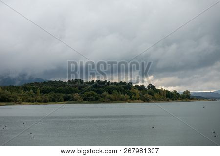 The Reservoir Of Ullibarri-gamboa In Álava, Basque Country
