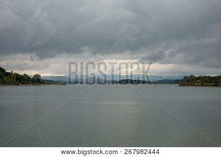 The Reservoir Of Ullibarri-gamboa In Álava, Basque Country
