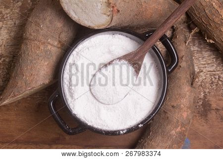 Polvilho Azedo In A Bowl. A Kind Of Cassava Flour