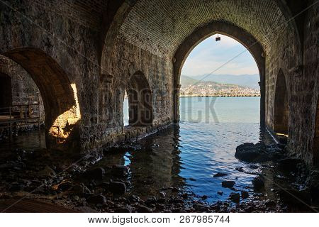 Shipyard Tersane, Alanya Historical Dockyard. Alanya, Antalya District, Turkey, Asia