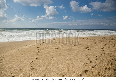 Winter Storm On The Kleopatra Beach, Alanya, Turkey