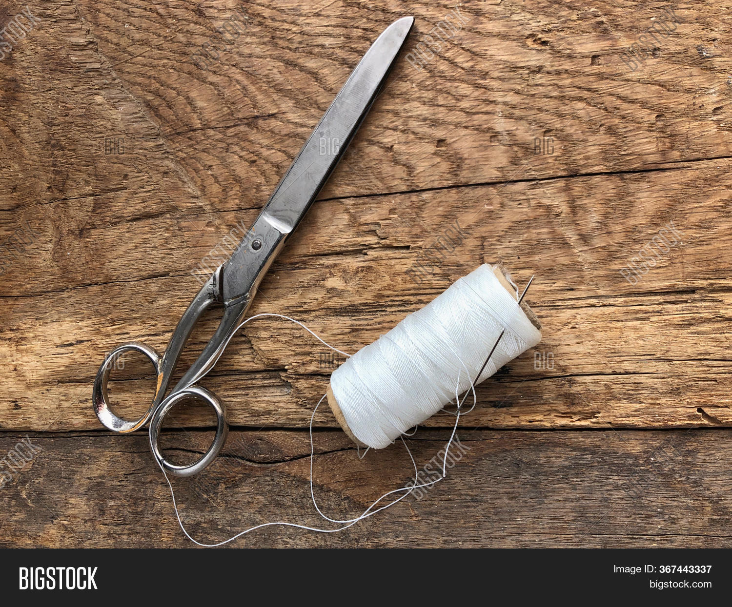 Scissors Spool Thread Image & Photo (Free Trial) Bigstock