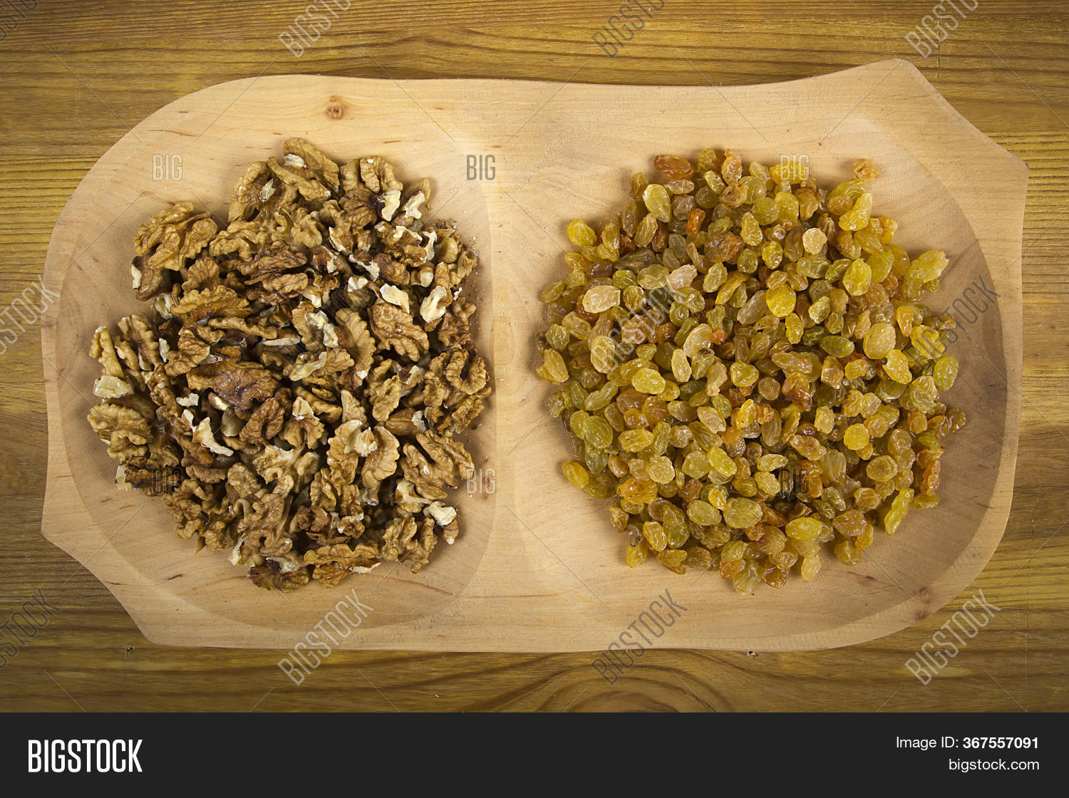 Raisins Walnuts Wooden Image & Photo (Free Trial) Bigstock