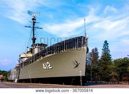 Rayong Provincethailand  Jan 12  2019  Luang Prasae Battleship  At Paknam Prasae In Rayong Province 