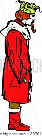 沙皇在金色的王冠和由胡子的剪影